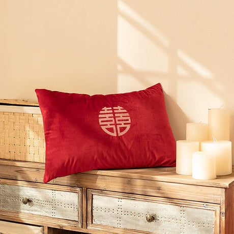 MISTYWOOD Festive Red Wedding Pillow for Living Room from MISTYWOOD