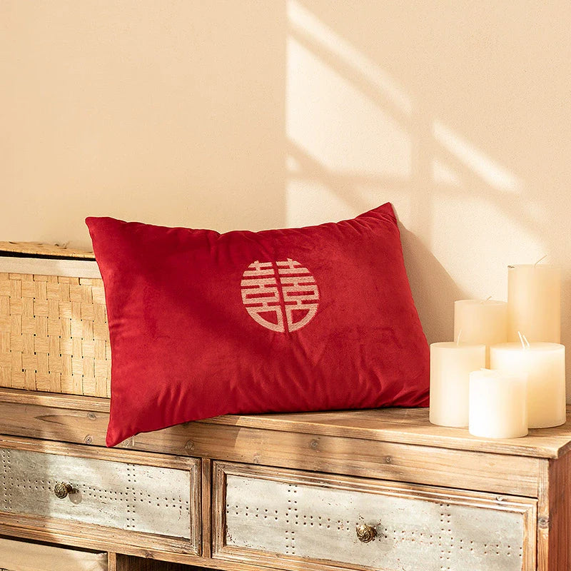 MISTYWOOD Festive Red Wedding Pillow for Living Room from MISTYWOOD