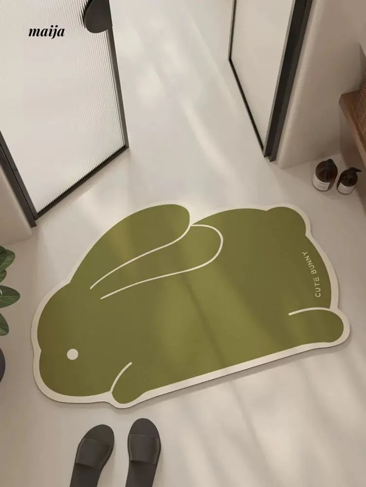AOJU Nonslip Absorbent Rabbit Bath Mat
