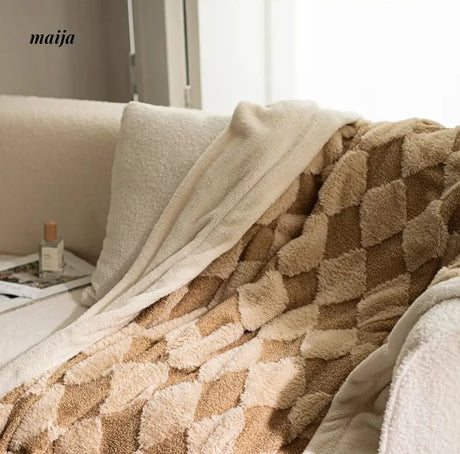 Diamond Pattern Double Layer Blanket from Shui Yang