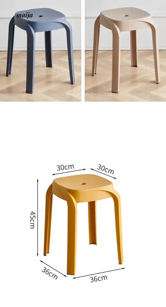 (Set of 2) Kramer Plastic Dining Stool