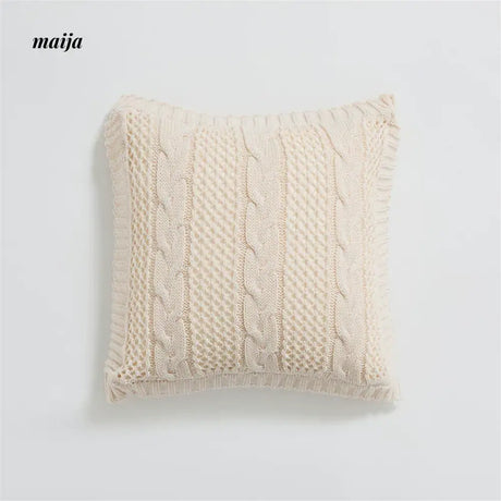 MISTYWOOD Knitted Cushion with Blanket Stripes from MISTYWOOD