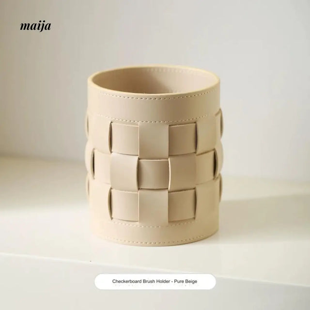 MUYE Woven Leather Make Up Brush Holder from MUYE