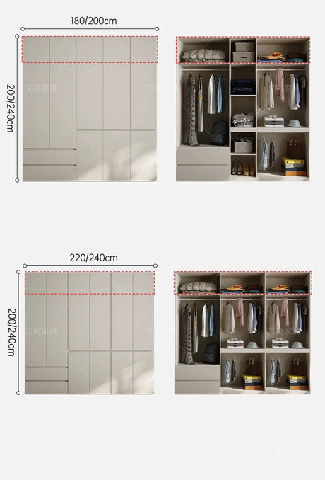 AIWO Odette Cream Ceiling-High Wardrobe for Small Apartments from AIWO