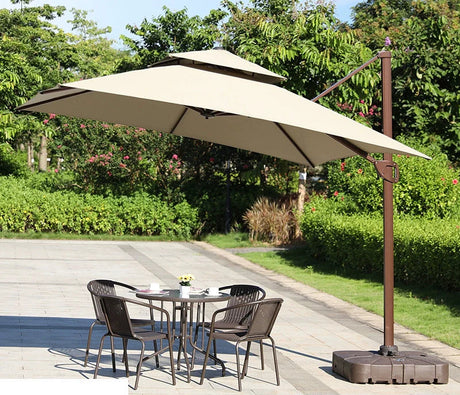 MOJIA Lysandra Solar-Powered Patio Umbrella with Elegant Lighting from MOJIA