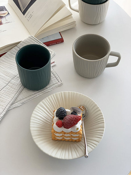 YASUKI Akira Chic Striped Ceramic Coffee Cup from YASUKI