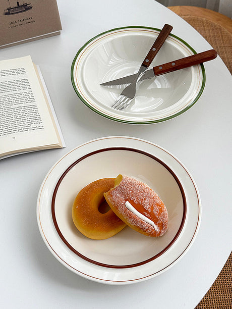 YASUKI Minja Retro Striped Ceramic Soup Bowl from YASUKI