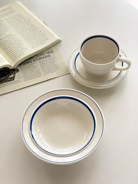 YASUKI Minja Retro Striped Ceramic Soup Bowl from YASUKI