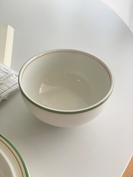YASUKI Minja Retro Striped Ceramic Soup Bowl from YASUKI