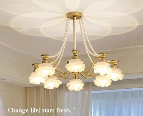 NANCY French Cream Style Glass Chandelier from NANCY