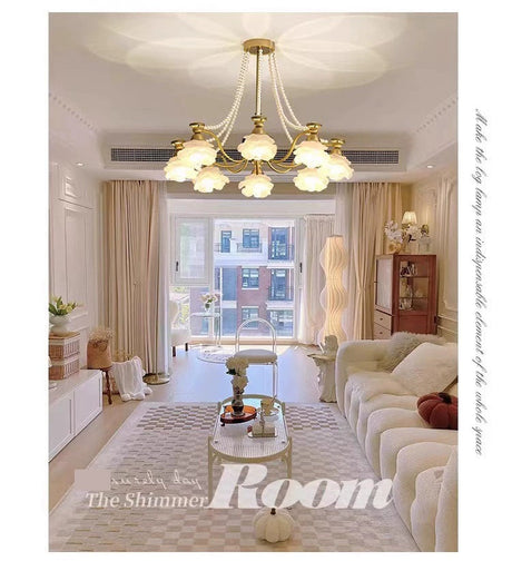 NANCY French Cream Style Glass Chandelier from NANCY