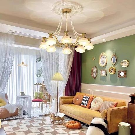 NANCY French Cream Style Glass Chandelier from NANCY