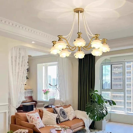 NANCY French Cream Style Glass Chandelier from NANCY