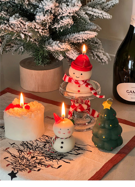 MELONGIRL Christmas Tree Snowman Candle from MELONGIRL