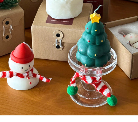 MELONGIRL Christmas Tree Snowman Candle from MELONGIRL