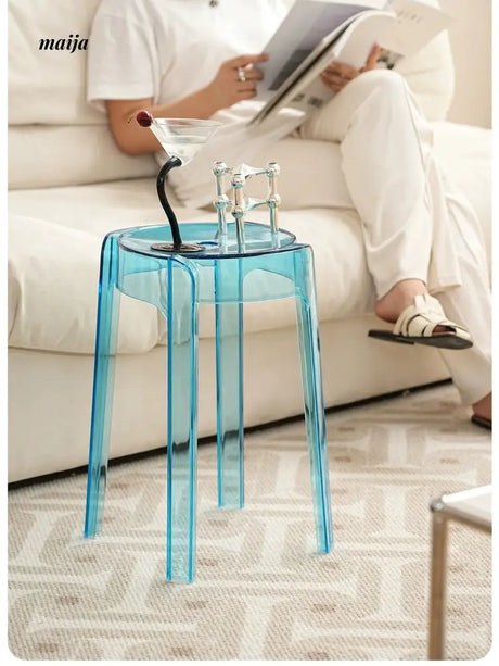 LOWERLEFT Transparent Low Plastic Stool from Lower Left