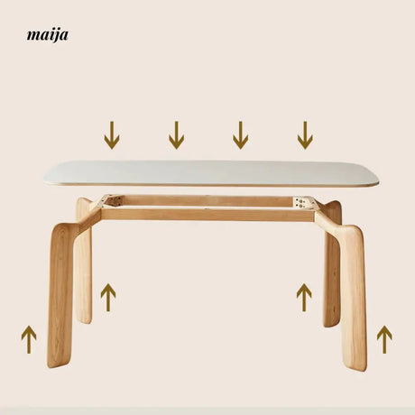 DOSMARS Ella Creamy Elephant Leg Dining Table from DOSMARS