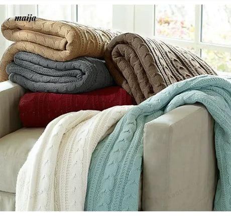 Cable Knit Double Layer Blanket from maija