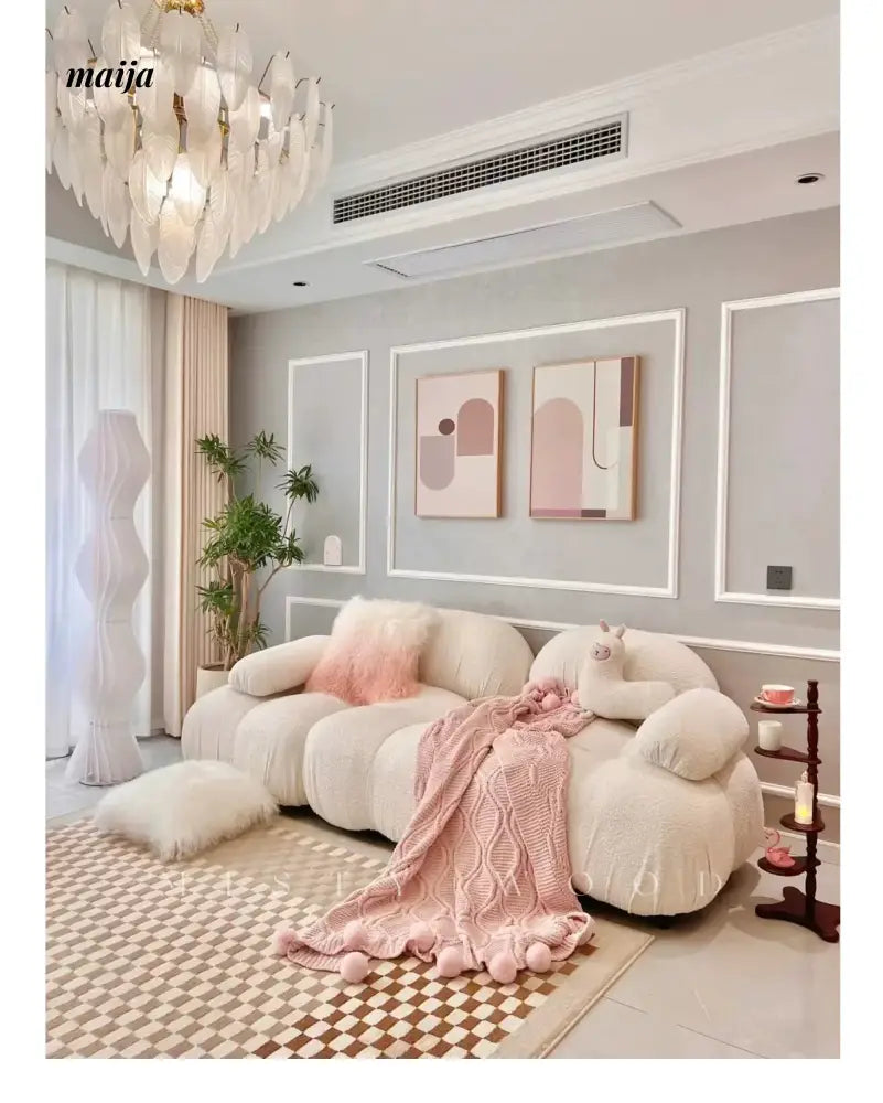 MISTYWOOD Pink Wool Pillow for Living Room from MISTYWOOD