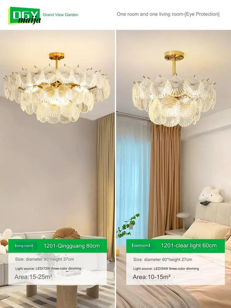 GVG Crystal Scallop Shell Ceiling Lamp from Kaiyashi