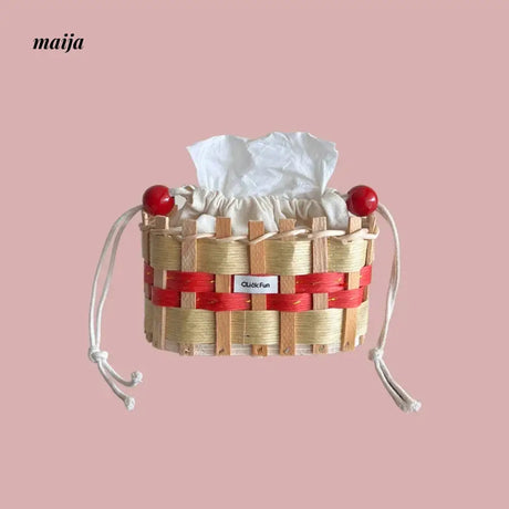 CLICK Colorful Woven Tissue Storage Basket with Drawstring from CLICK