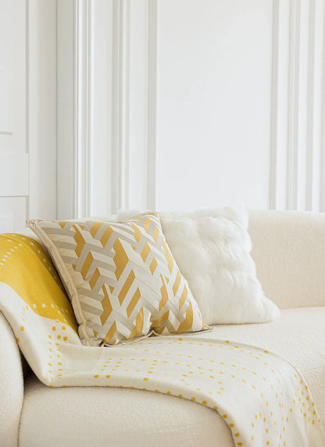 MISTYWOOD Yellow Pillow with True Fox Wool Cover from MISTYWOOD