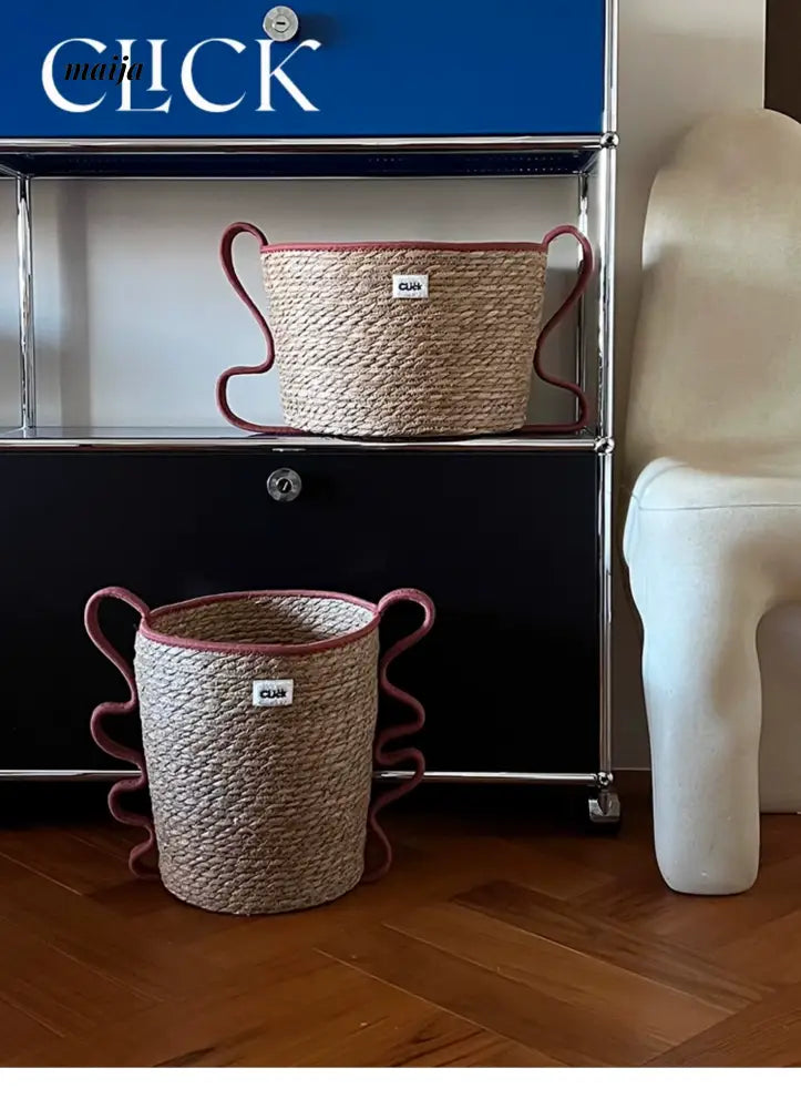 CLICK Handwoven Straw Storage Bucket Toy Basket from HOBBYTREE