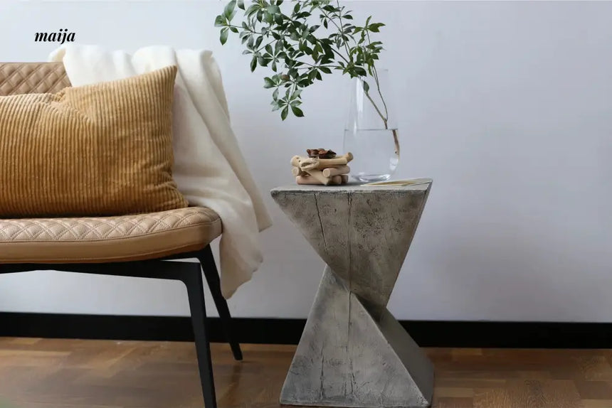 Irregular Hourglass Wood Stump Side Table from maija