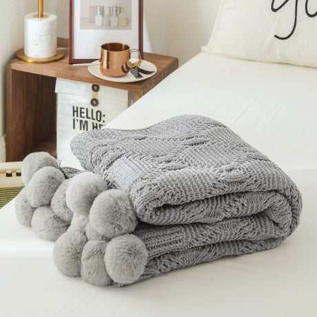 MISTYWOOD Fuchsia Knitted Plush Sofa Duvet from MISTYWOOD
