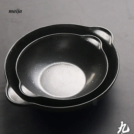 JOTO Six Color Rough Pottery Soup Bowl Handmade Retro Glazed from JOTO