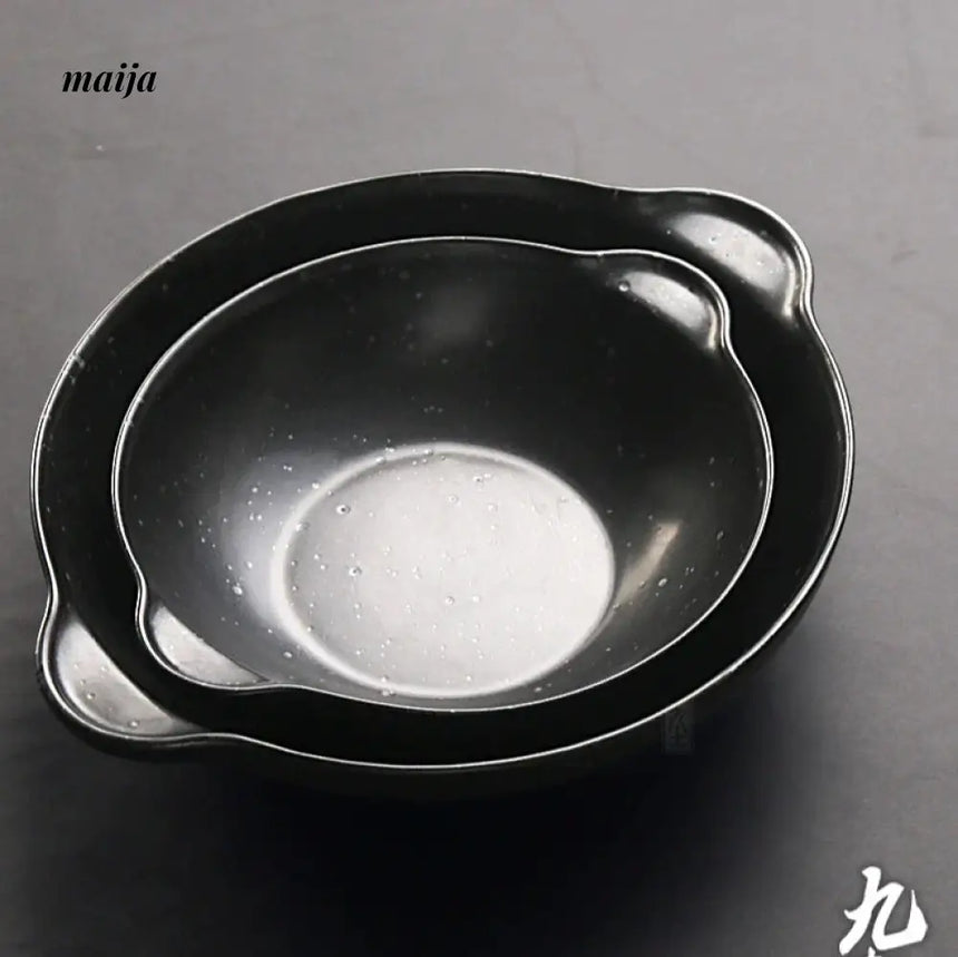 JOTO Six Color Rough Pottery Soup Bowl Handmade Retro Glazed from JOTO