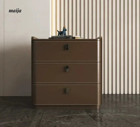 Jacobson Leather Wrap Bedside Table from Mufanli