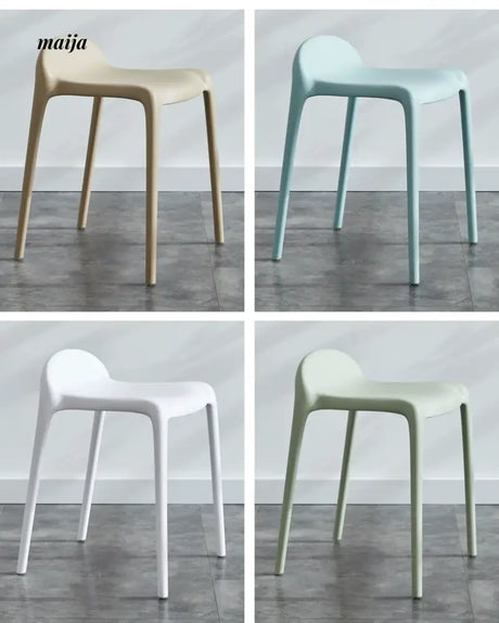 (Set of 2) Low Backrest Pastel Colour Dining Chair from Yishengtao