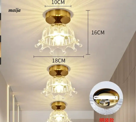 GVG Lotus Leaf Crystal Ceiling Light from GVG