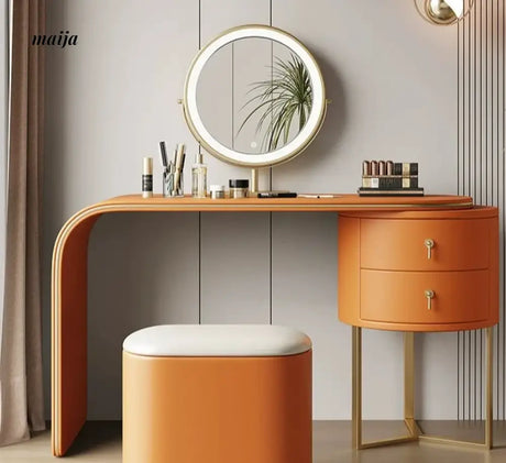 Ashleigh Simple Modern Dressing Table with Integrated Storage Cabinet from maija
