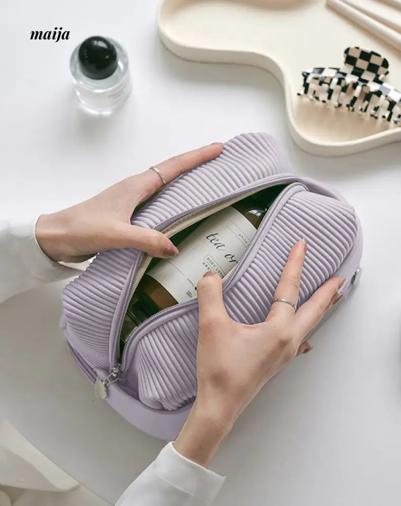 Ribbed Travel Cosmetic Bag from maija