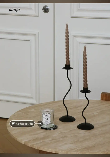 COLOURHUNTER Black Metal Retro Jewelry French Retro Style Candle Holder from maija