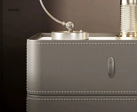 Matteo Leather Wrapped Bedside Table from maija