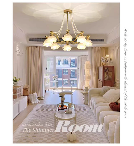 NANCY French Cream Style Glass Chandelier from NANCY