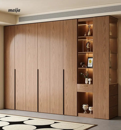 MEIHOUSE Antique Style Walnut Bedroom Large Wardrobe Cabinet from MEIHOUSE