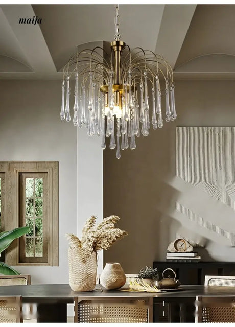 NANCY Crystal Chandelier Water Drop Lamp Retro Design from NANCY