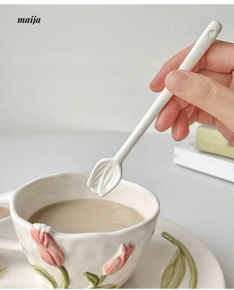BANKE Tulip Ceramic Coffee Spoon Creative Stick from BANKE
