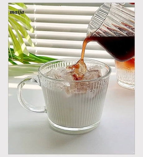BANKE Vertical Handle Latte Glass Coffee Mug from BANKE