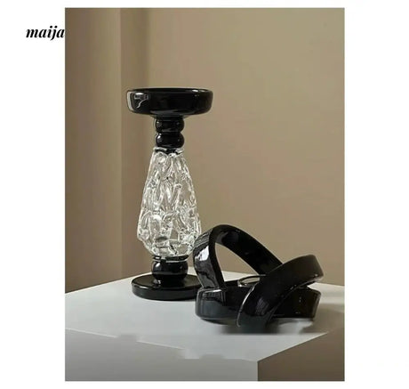 GUIFOU Retro Baroque Glass Candlestick from GUIFOU