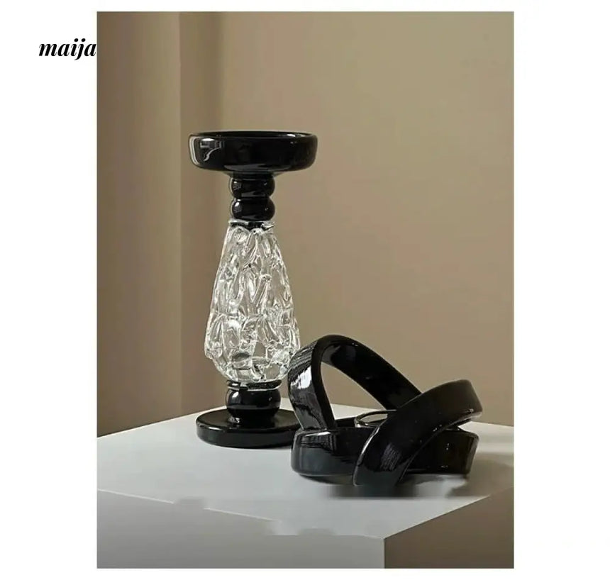 GUIFOU Retro Baroque Glass Candlestick from GUIFOU