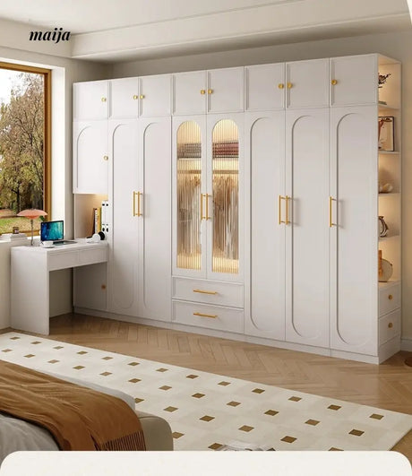 MEIHOUSE French Cream Bedroom Storage Combination Coat Cabinet from MEIHOUSE
