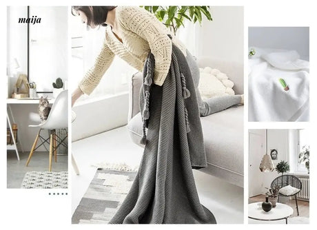 MAN YUE HOME Scandinavian Knitted Duvet with Cotton for Winter Use from MAN YUE HOME