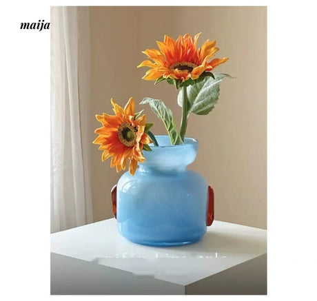 GUIFOU Sunny Blue Art Glass Vase from GUIFOU