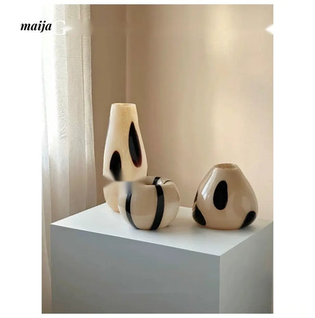 GUIFOU Glazed Line Glass Vase Set from GUIFOU