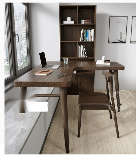 SUNX Full Wood Bay Window Desk from SUNX